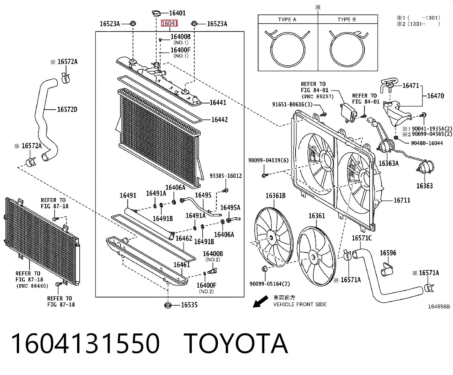 1604131550 Toyota Refrigeración del motor