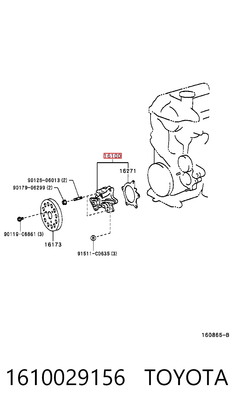 Bombeadora de agua Toyota 1610029156 precio, desde 32,34 EUR