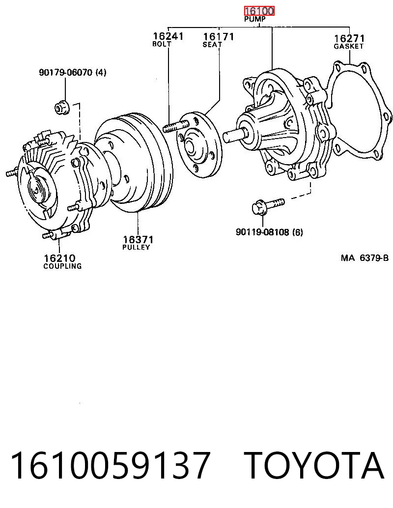  Bomba de agua Toyota Hiace 2
