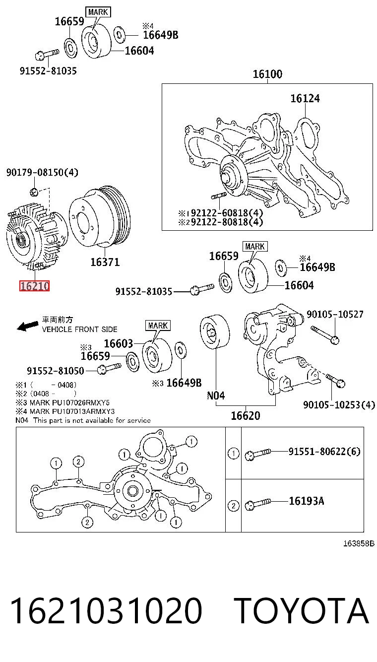 1621031020 Toyota Embrague viscoso
