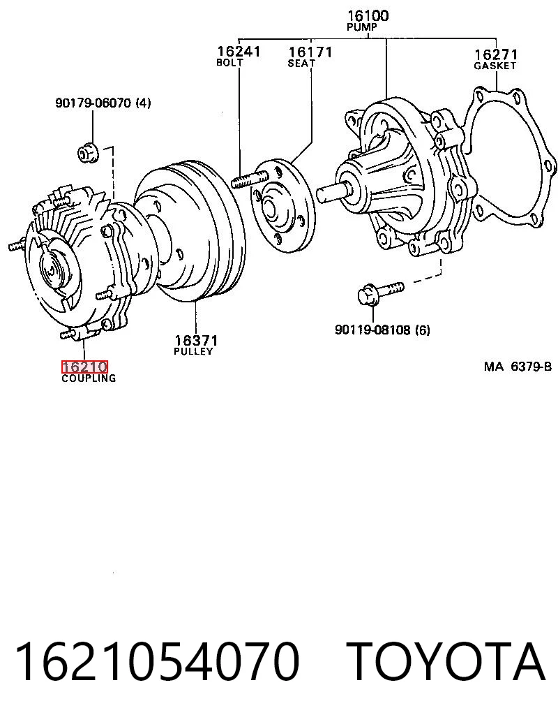 Embrague del ventilador Toyota Hiace II (H5)