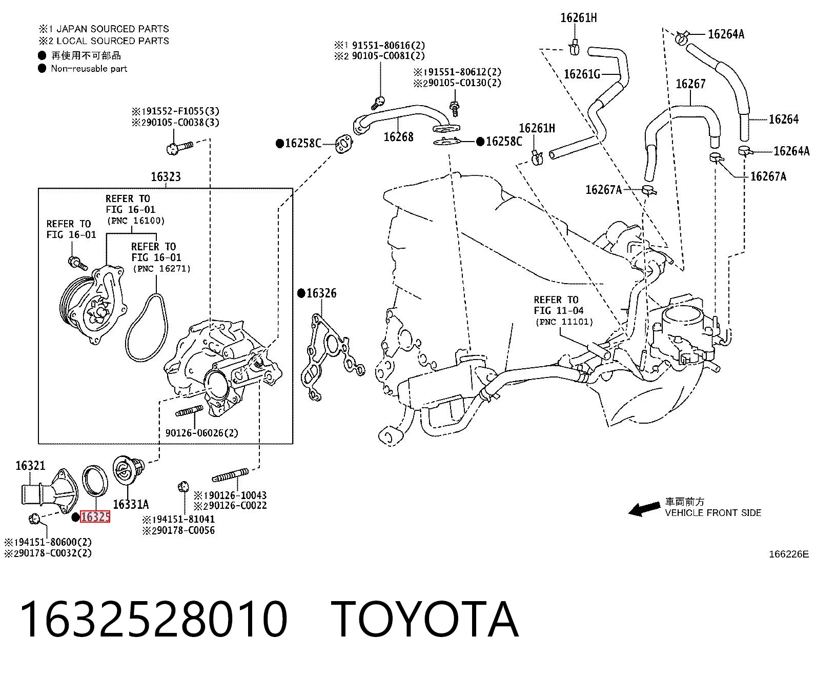 1632528010 Toyota Junta termostato