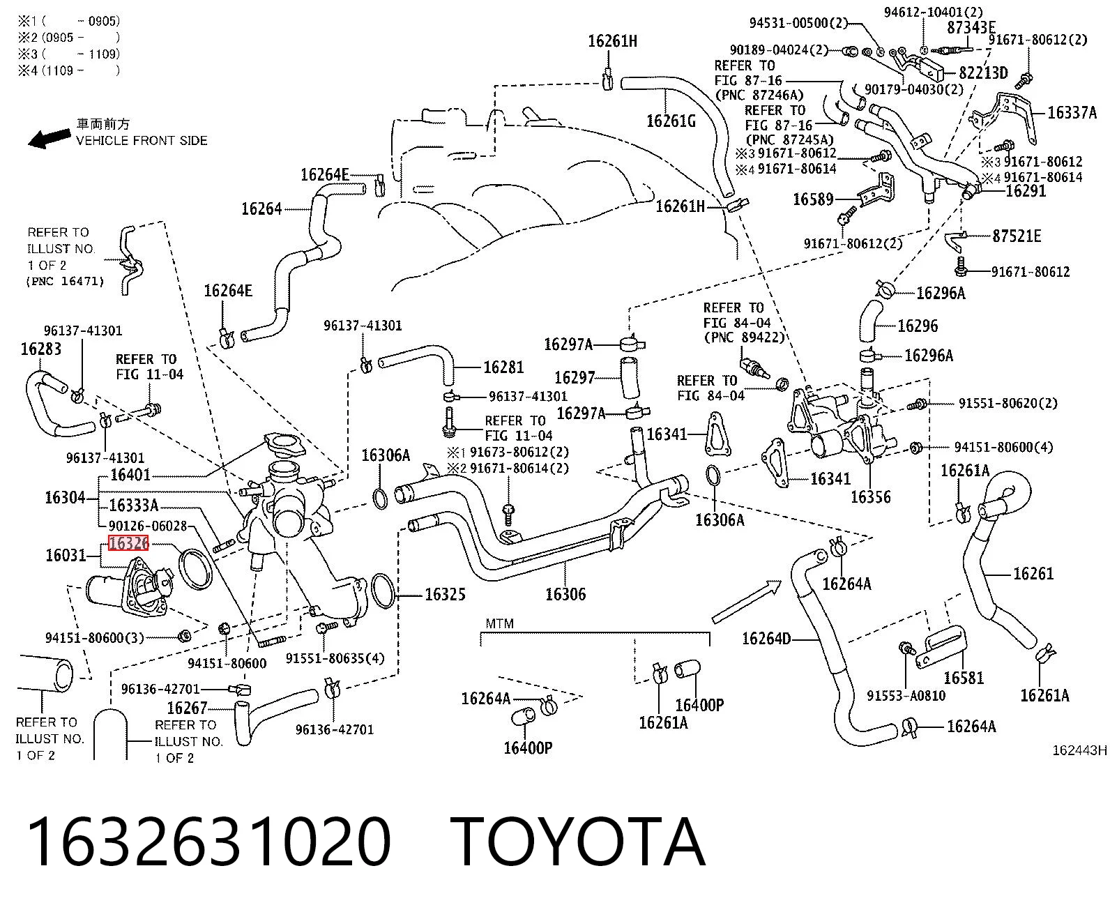 1632631020 Toyota Junta termostato