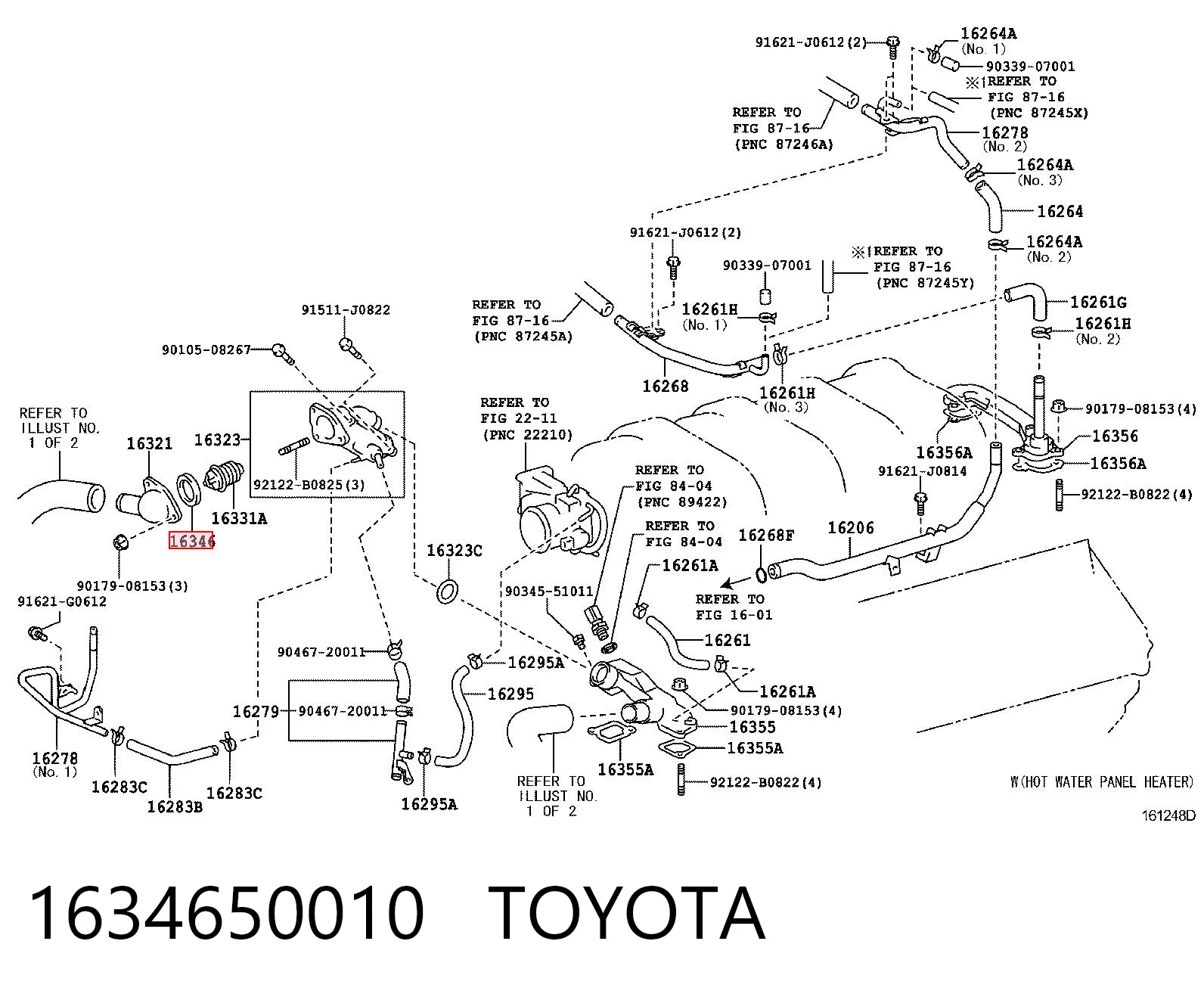 1634650010 Toyota Junta termostato