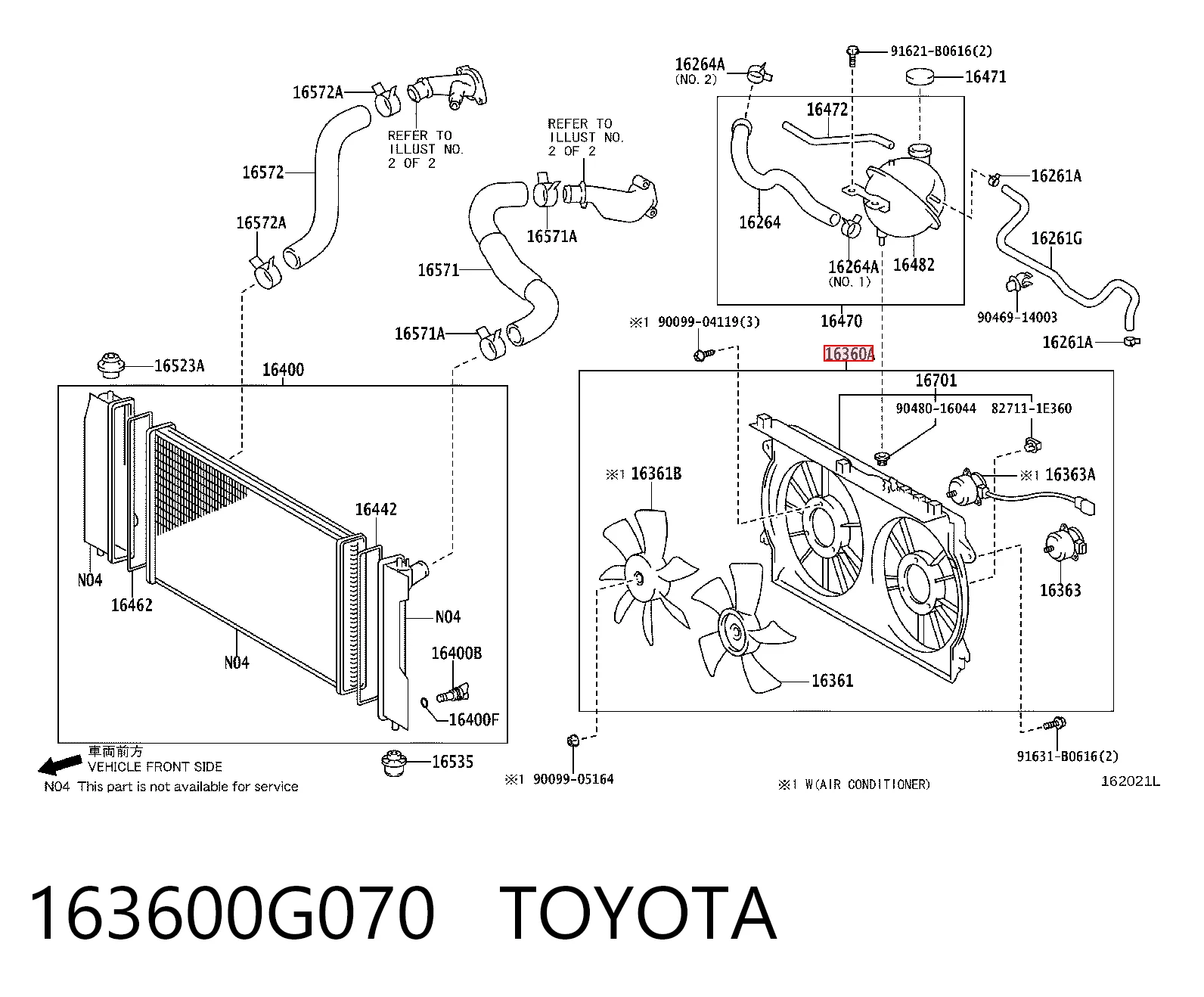 Ventilador del motor para Toyota Corolla R10