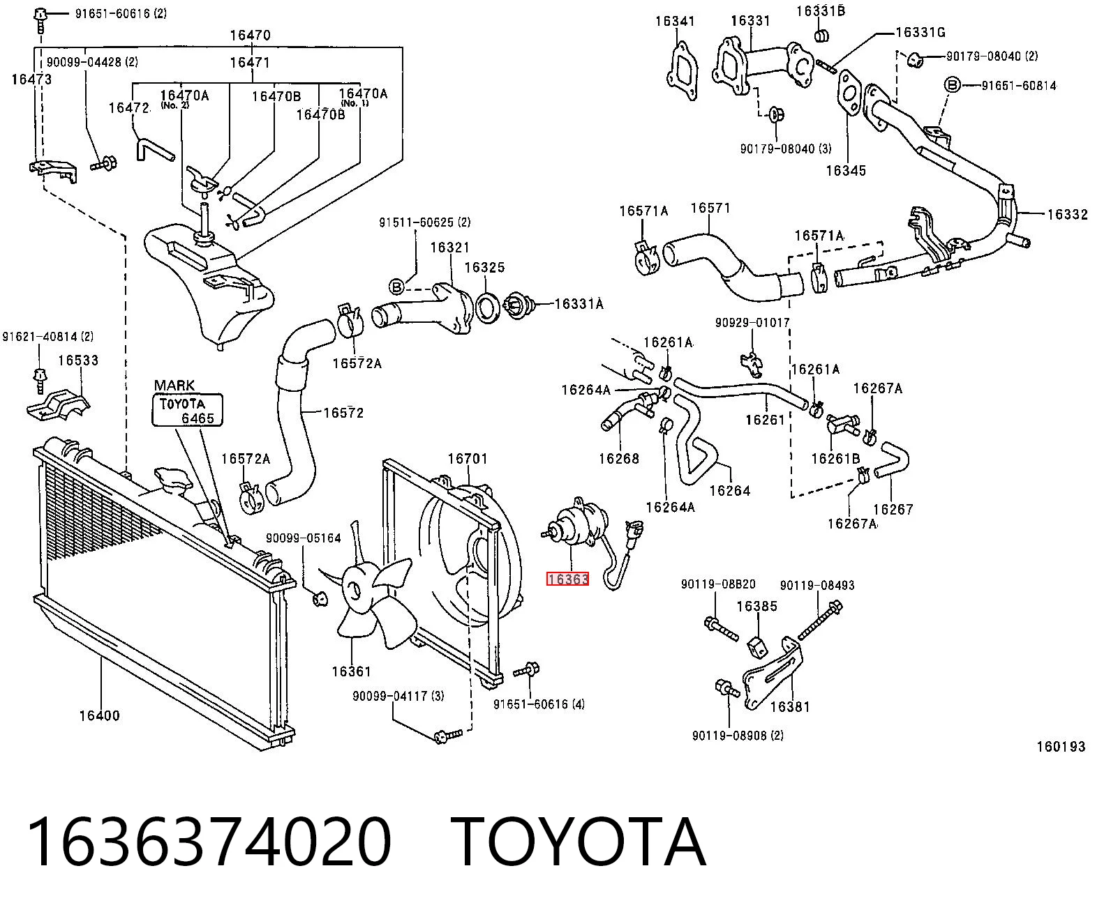 1636374020 Toyota Motor eléctrico, ventilador del radiador 