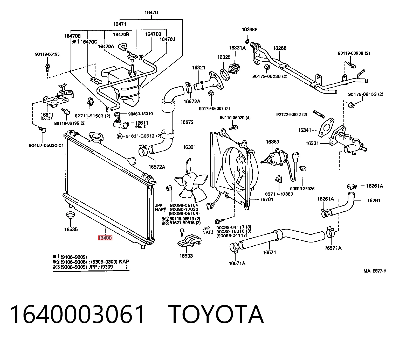 Refrigeración del motor Toyota Camry  (1991-1996)