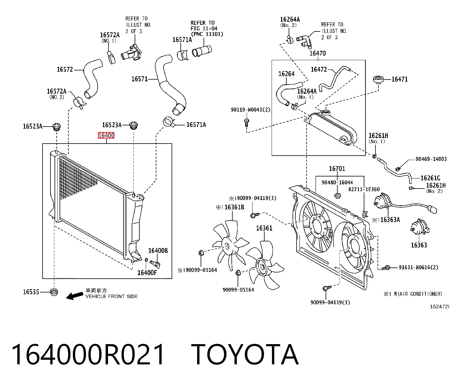 164000R021 Toyota Refrigeración del motor