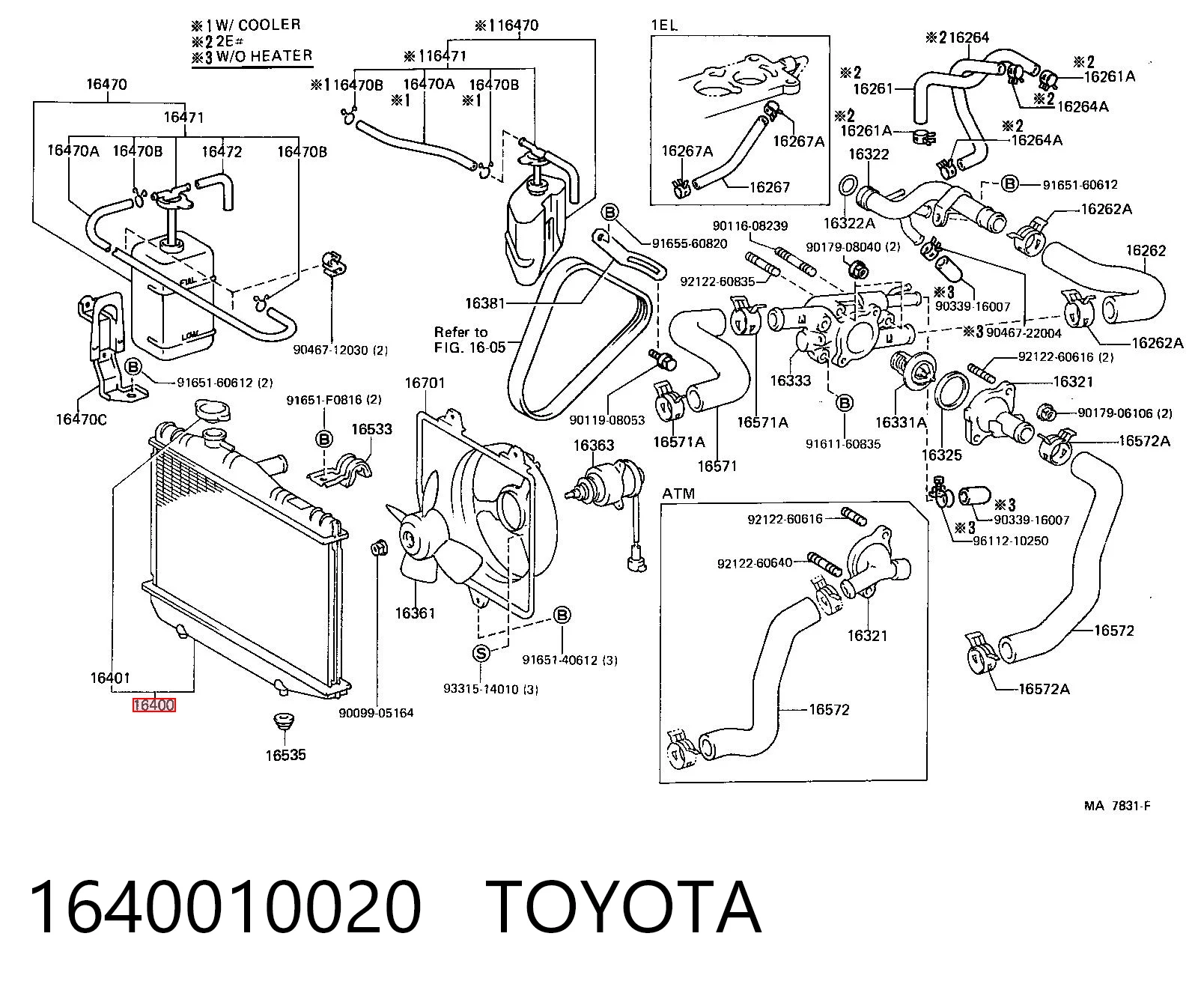Refrigeración del motor Toyota Corolla (1983-1988)