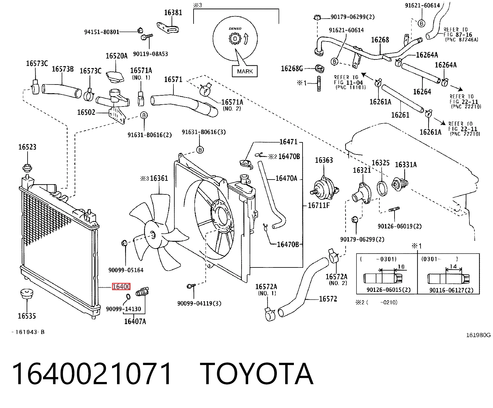 Água radiador Toyota Yaris VERSO monovolumen (NCP2) (1999 - 2005) precio, desde 80,04 EUR