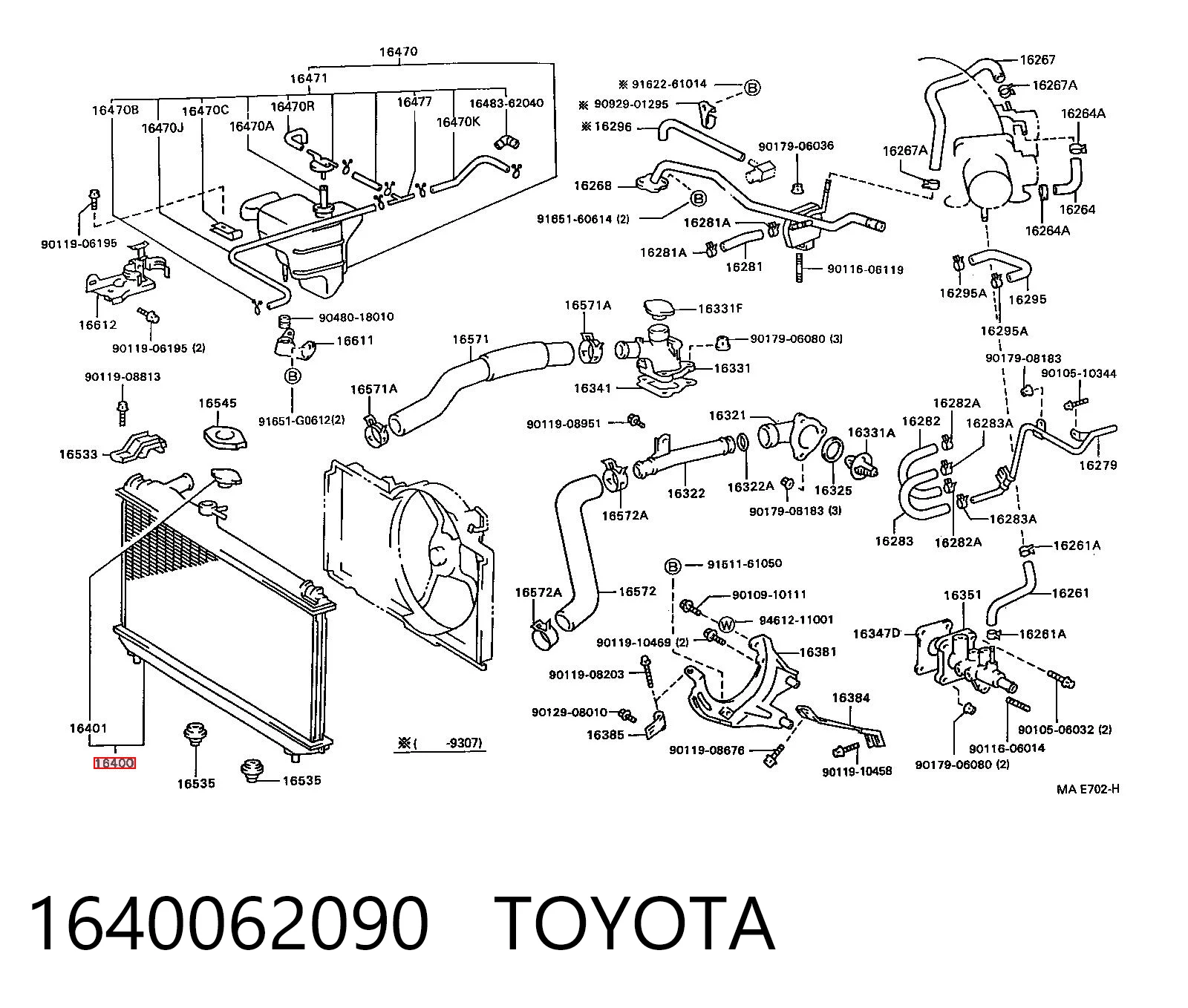 1640062090 Toyota Refrigeración del motor