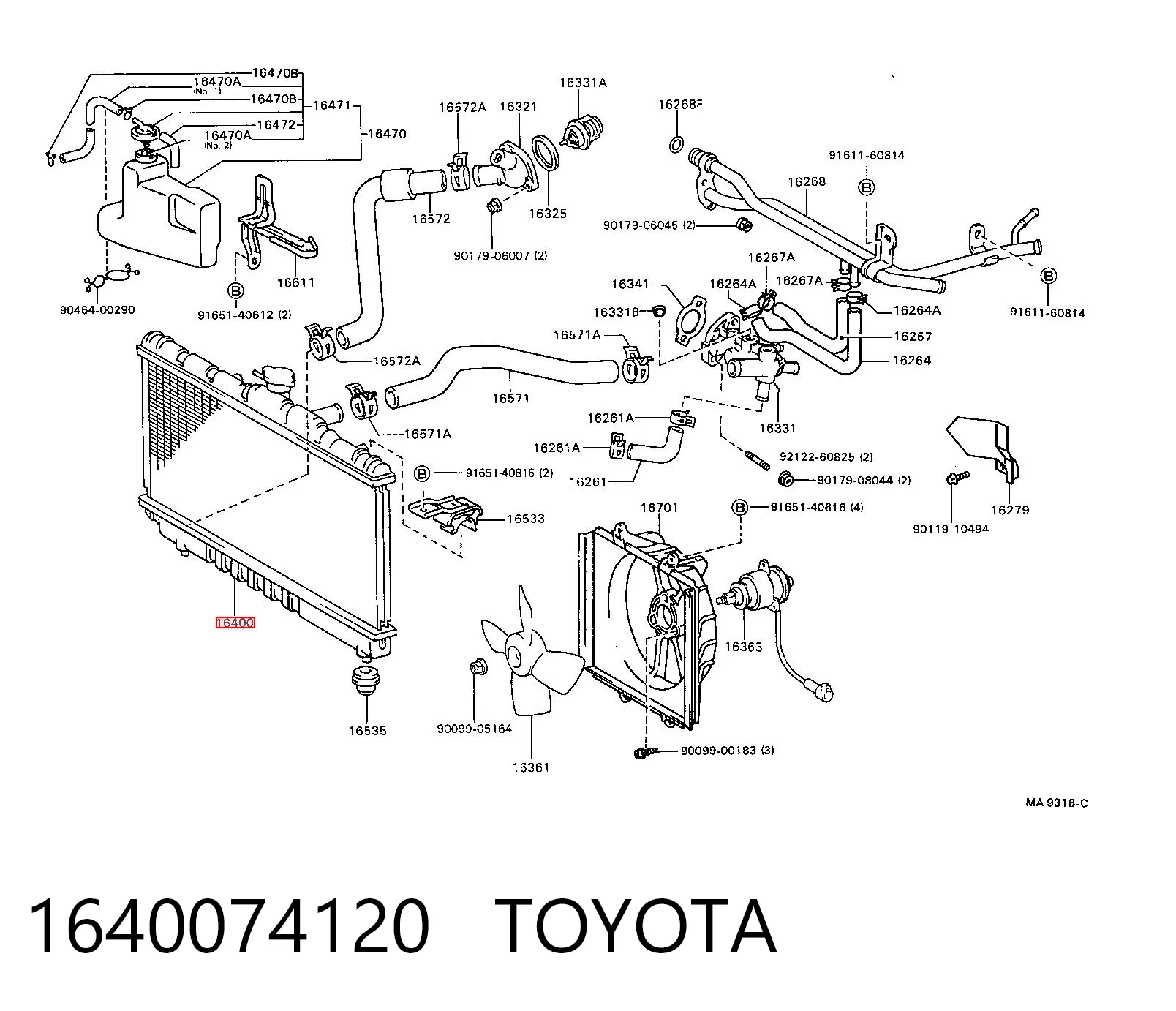 Refrigeración del motor para Toyota Camry II V2