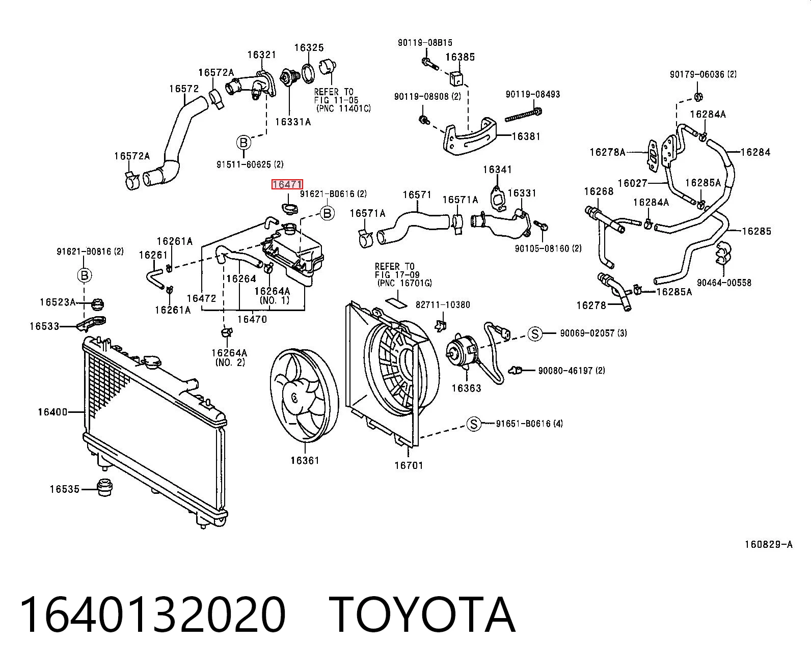 1640132020 Toyota Tapa de radiador