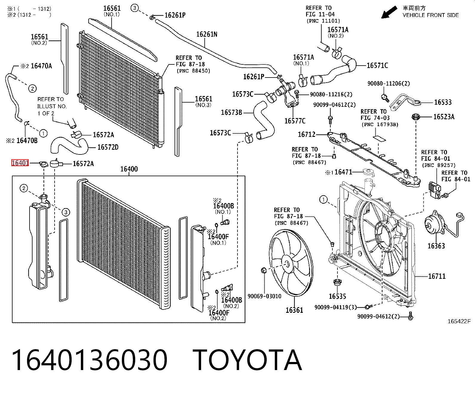 1640136030 Toyota Tapa de radiador