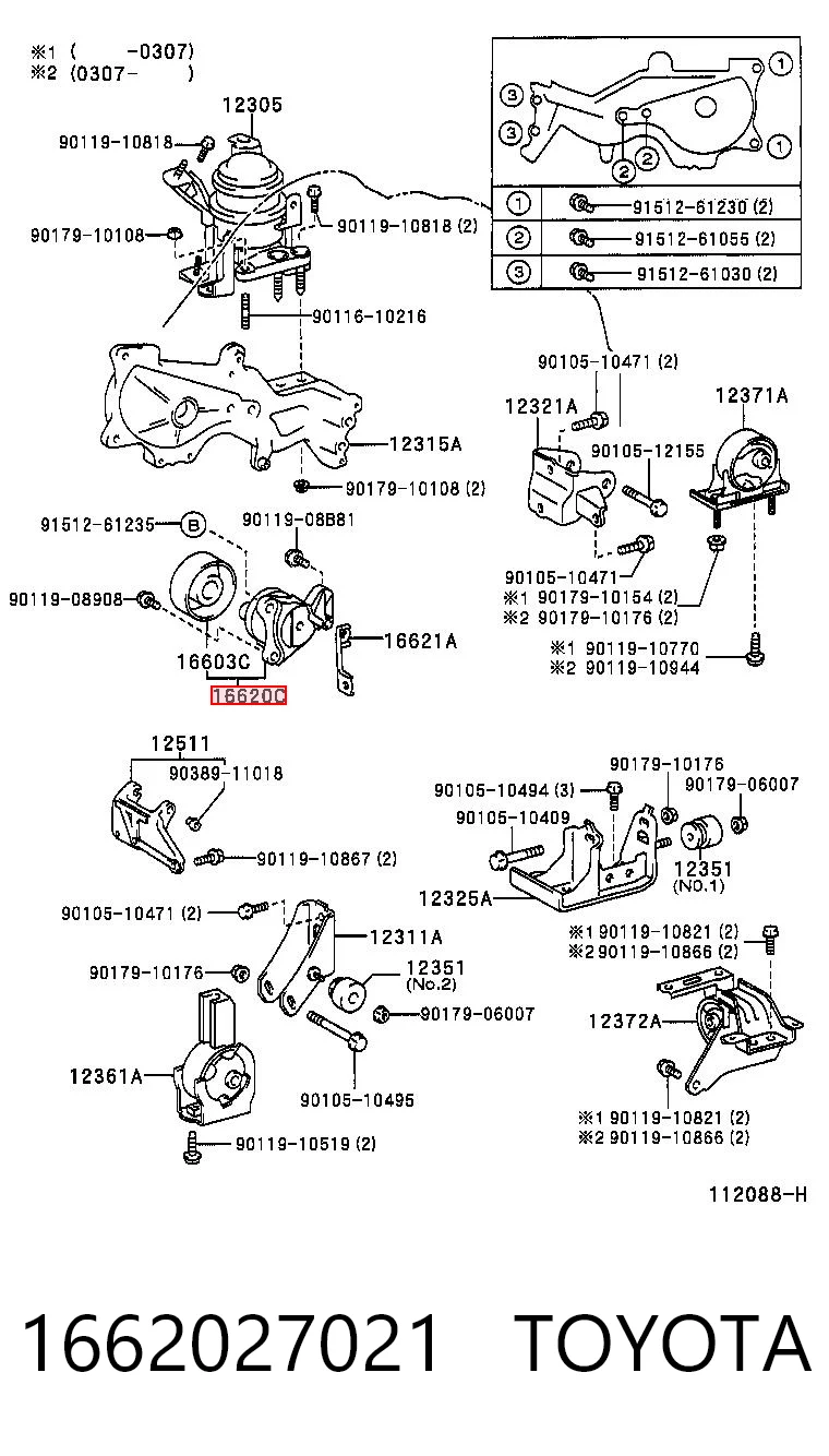 1662027021 Toyota Tensor de correa de alternador