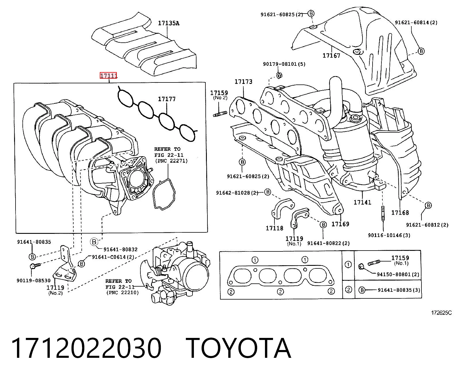 1712022030 Toyota Colectores de admisión