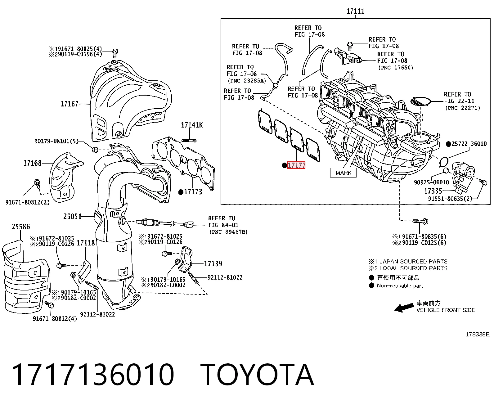Junta de colector de admisión Lexus RX 270/350/450H SUV (AGL10, GGL15, GYL15) (2008 - 2015) precio, desde 20,65 EUR