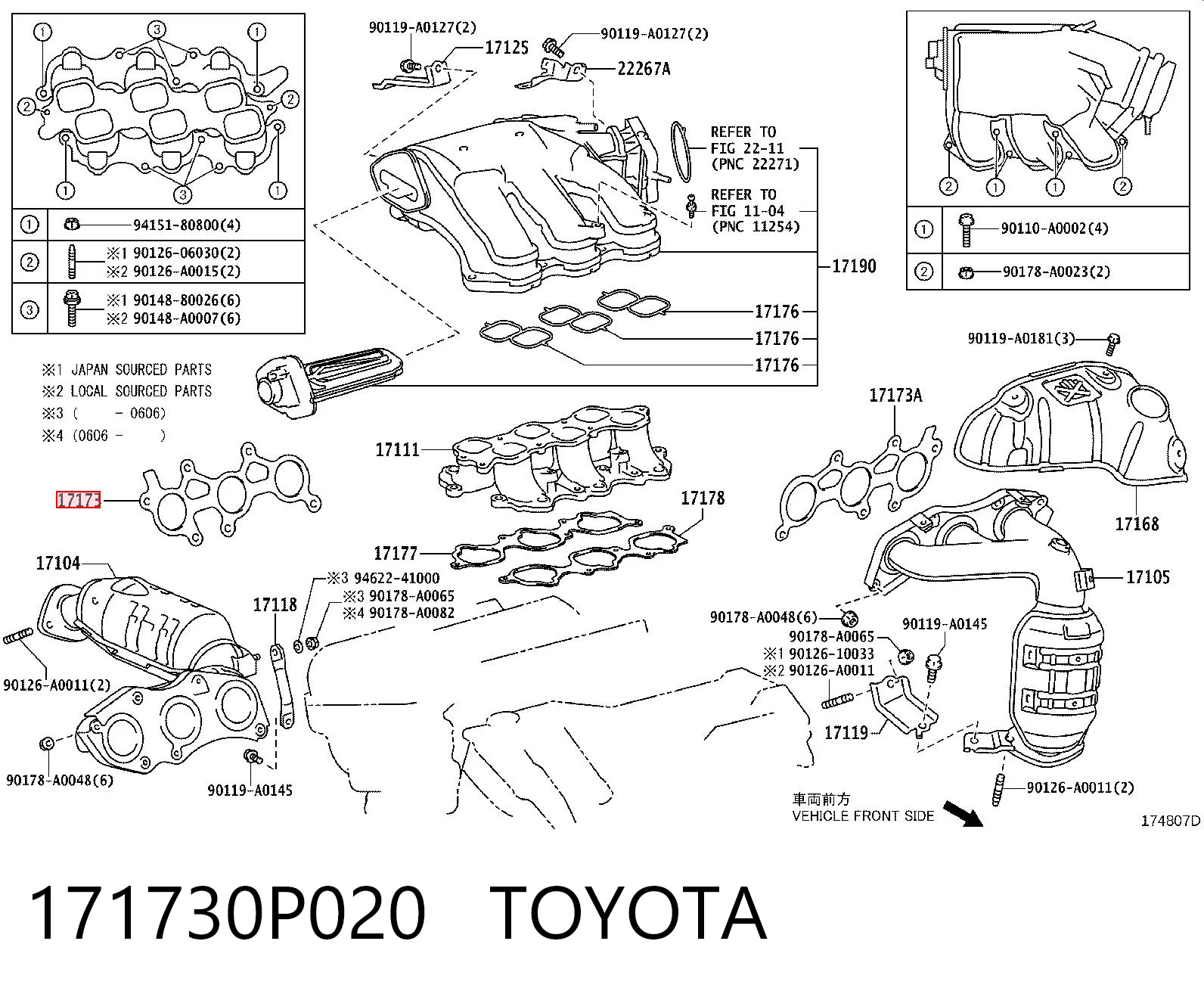 Junta colector joint para Lexus RX 270/350/450H AGL10, GGL15, GYL15