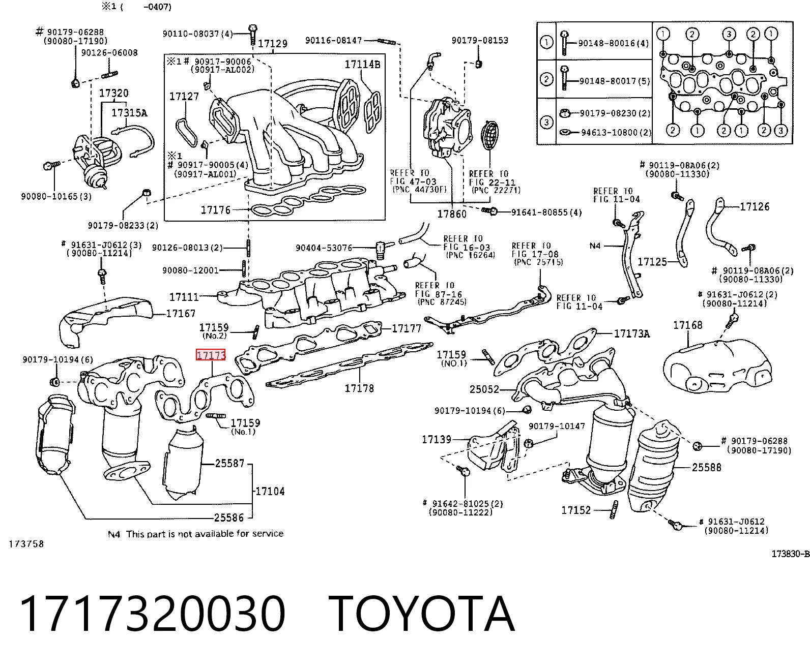 1717320030 Toyota Junta colector joint