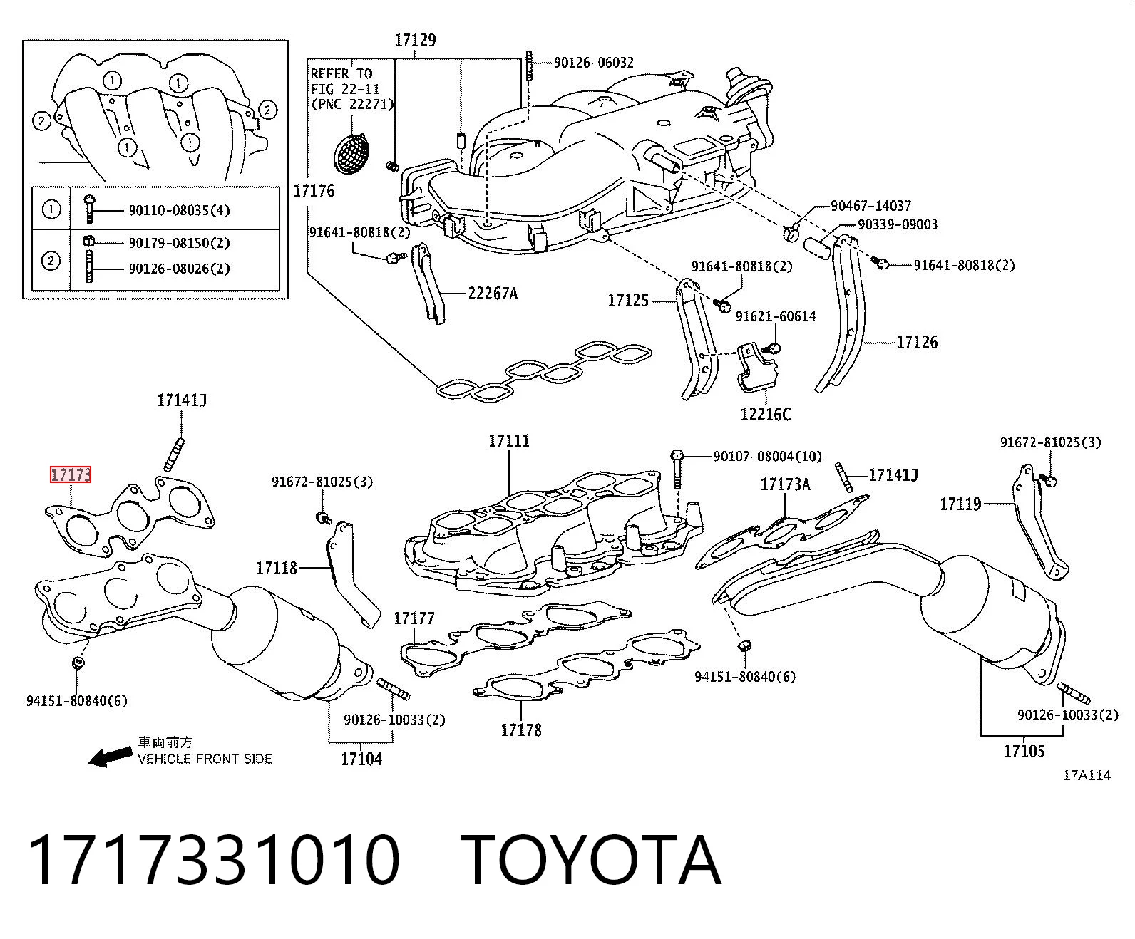 1717331010 Toyota Junta colector joint