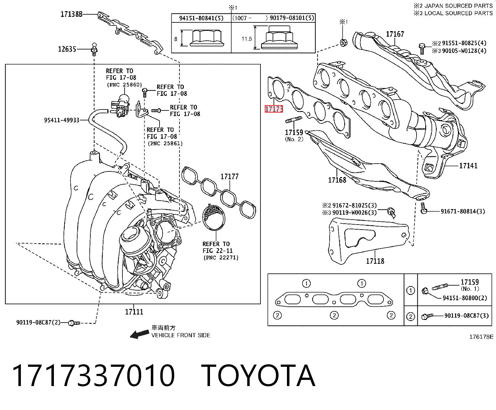 Junta colector escape Toyota Corolla sedán (E18) (2013 - 2021) precio, desde 12,52 EUR