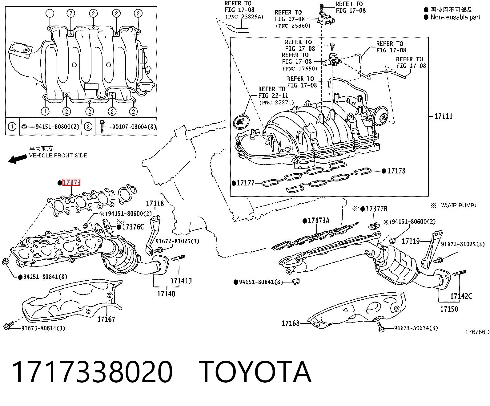 Junta colector joint para Toyota Land Cruiser  J200