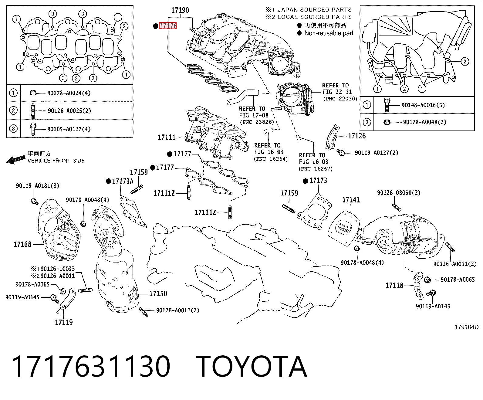 1717631130 Toyota Junta superior del colector de admisión