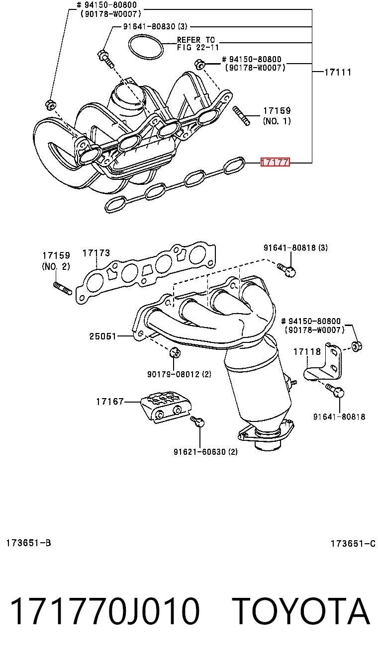 Junta colector de admisión para Toyota Yaris (P10)