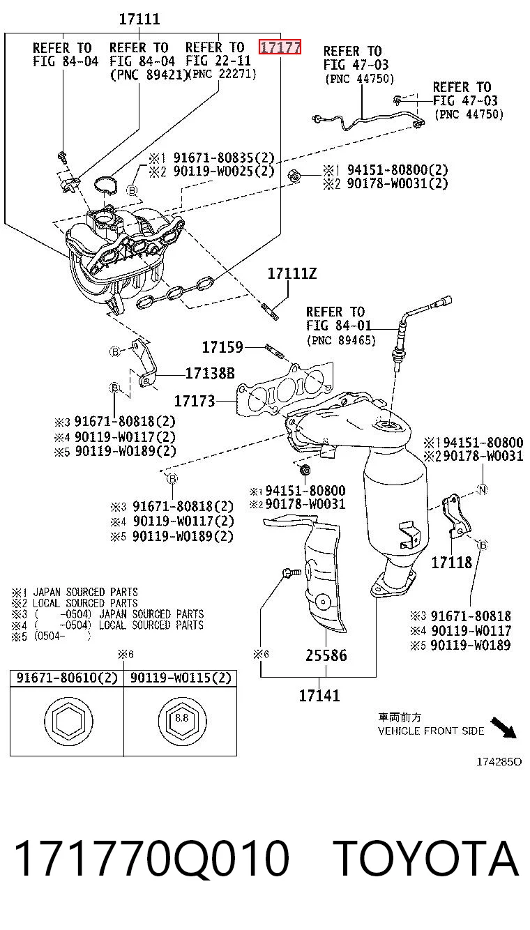 Juego de juntas, colector de admisión Toyota Yaris (2011-2020)