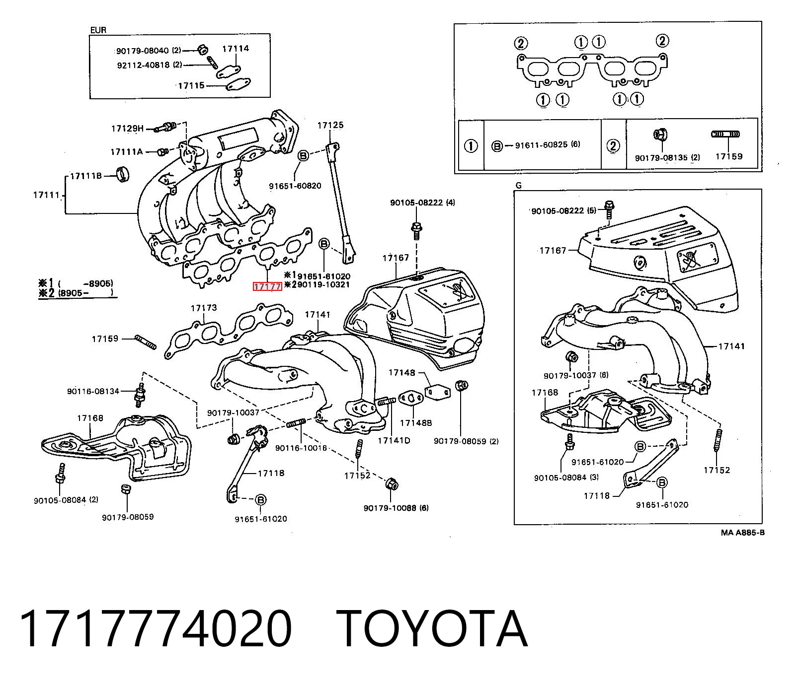 Junta colector de admisión Toyota RAV4 I SUV comprar en España