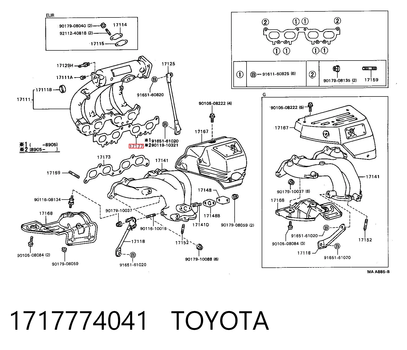 Junta de colector de admisión Toyota Camry IV sedán (V20) (1996 - 2001) precio, desde 6,76 EUR