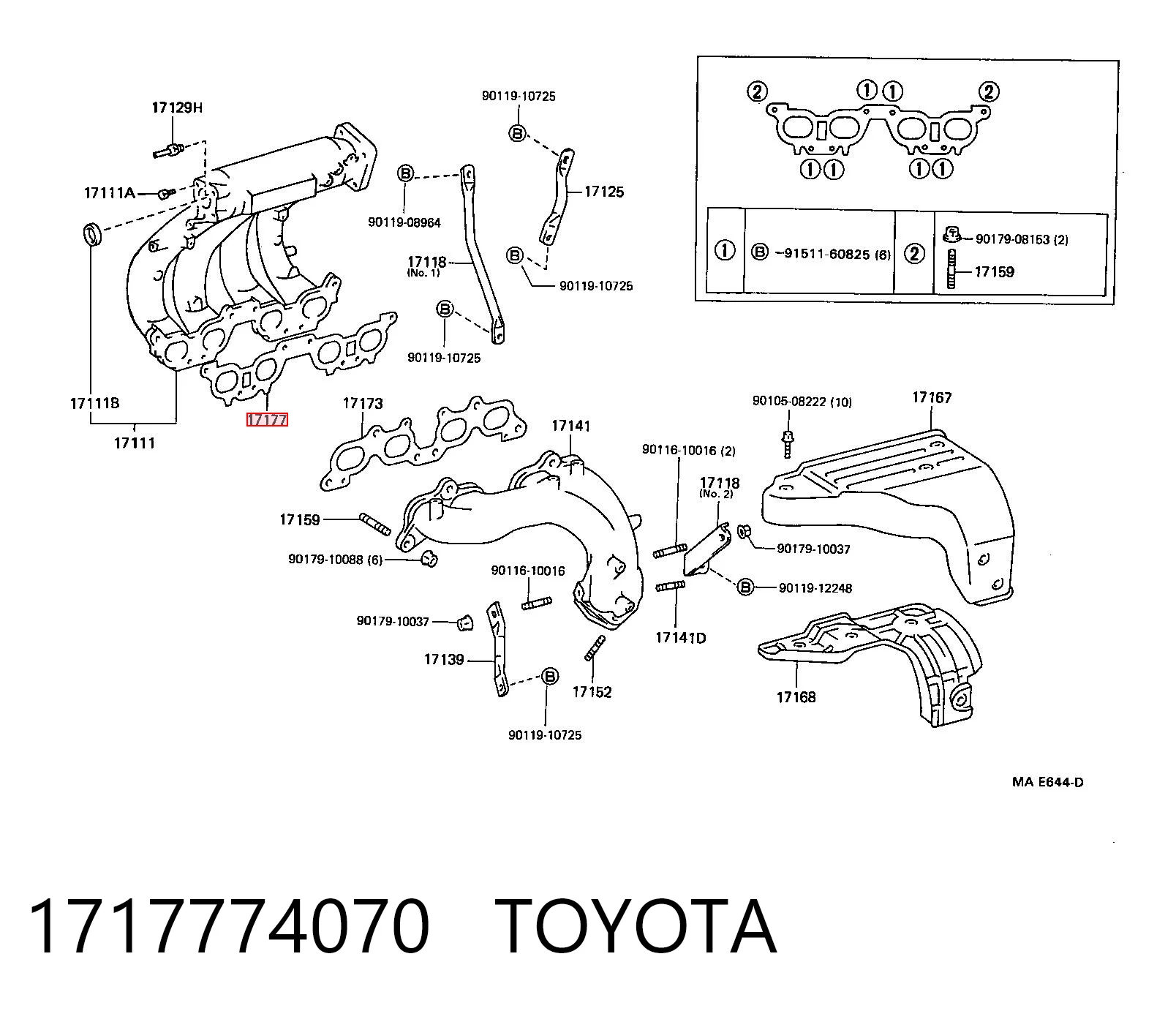 Juego de juntas, colector de admisión Toyota RAV4 I (1997-2000)