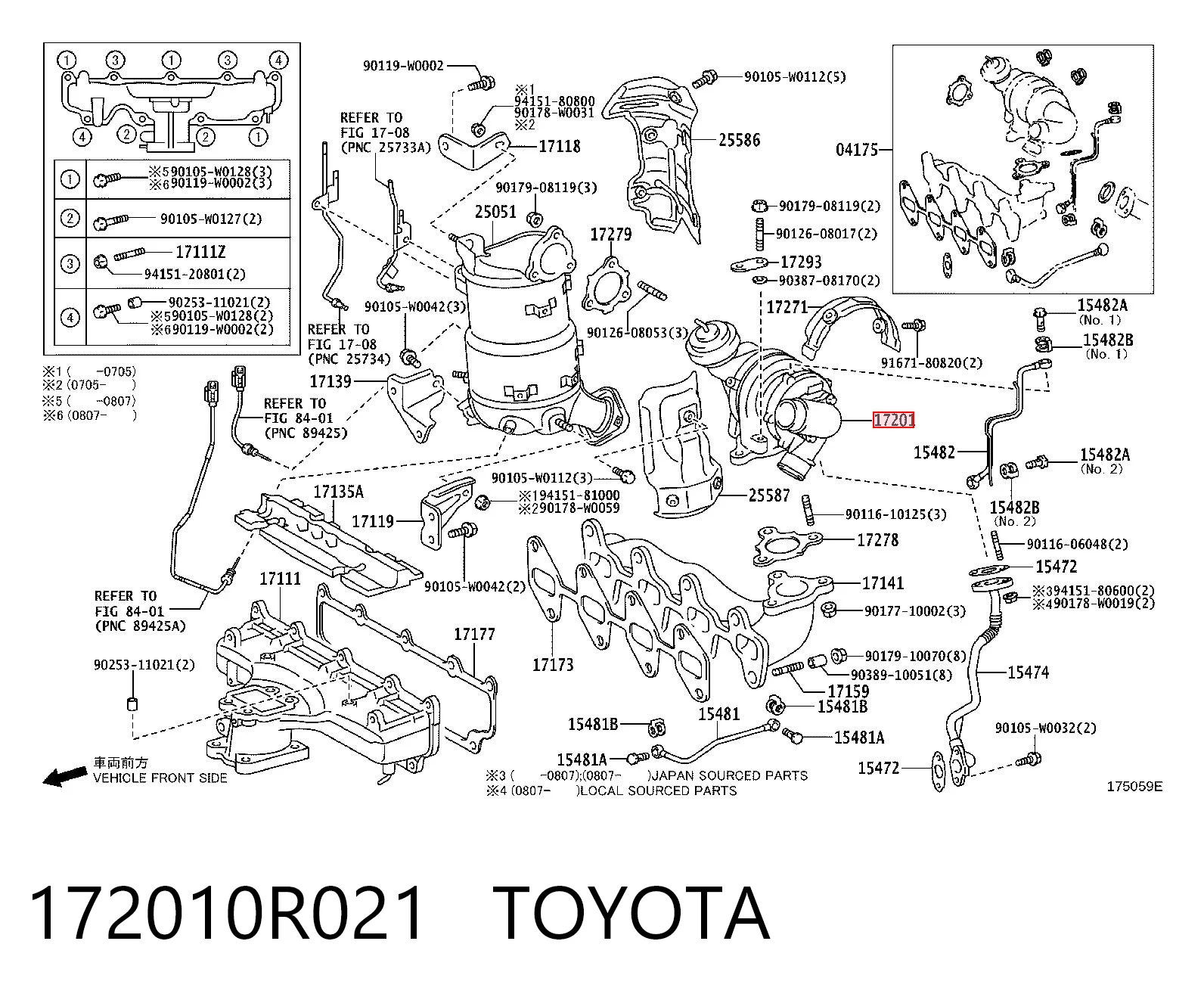 172010R021 Toyota Turbo para motor
