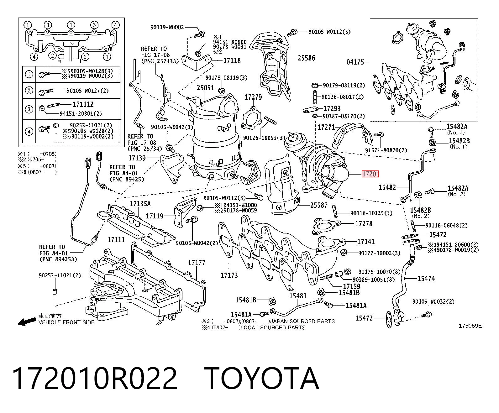 172010R022 Toyota Turbo para motor