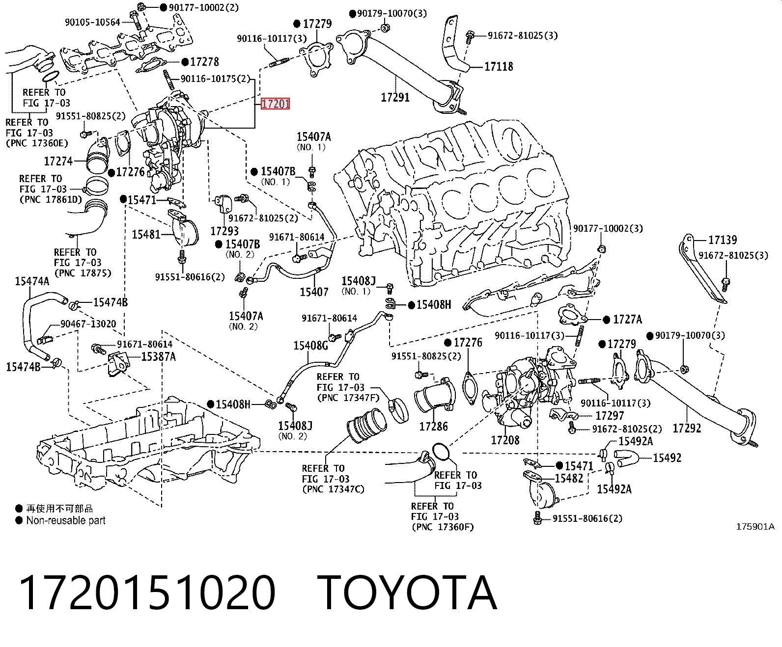 1720151020 Toyota Turbo para motor