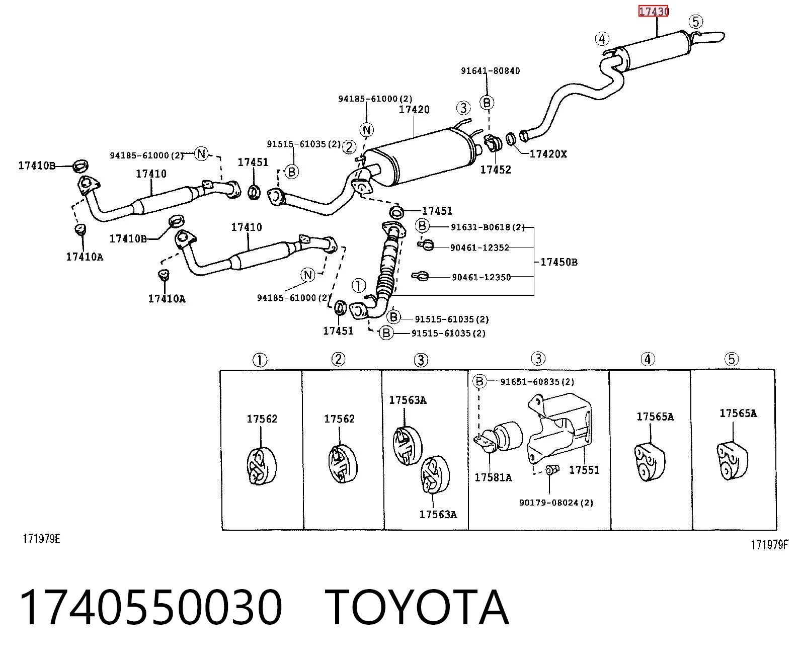 Silenciador trasero para Toyota Land Cruiser J10