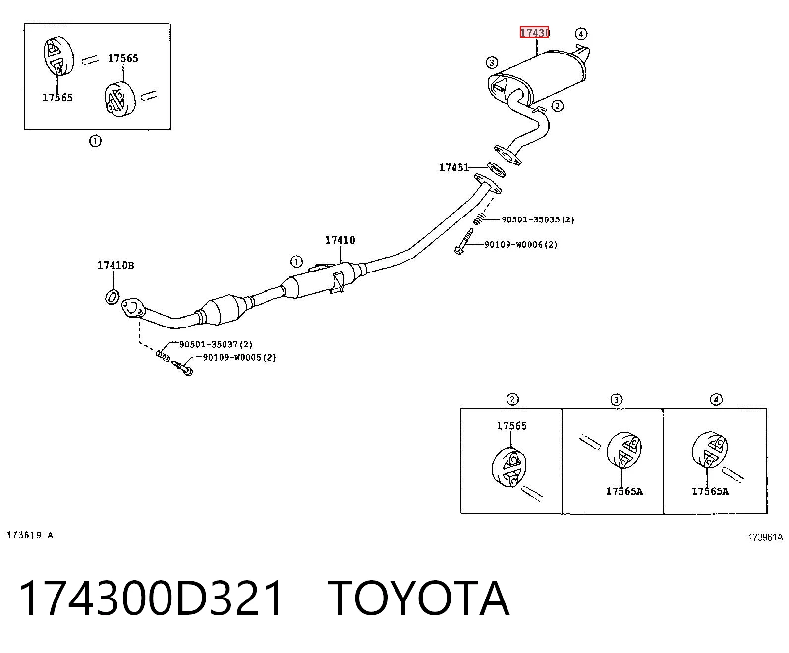 Silencioso trasero Toyota Corolla  monovolumen comprar en España