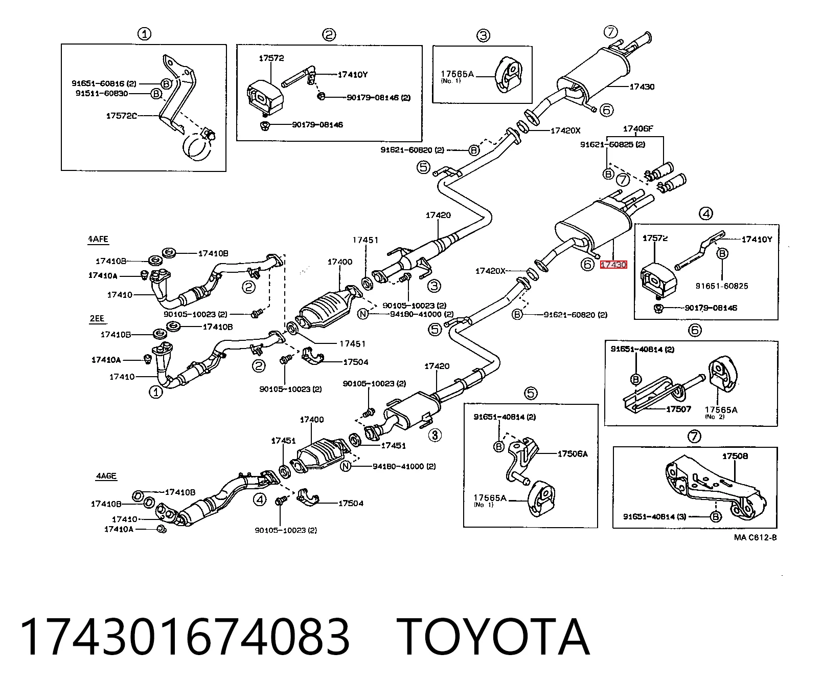  Silenciador trasero Toyota Corolla 