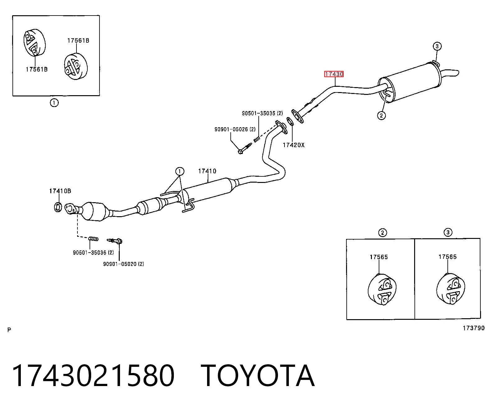 Silencioso trasero Toyota Prius  (NHW20)