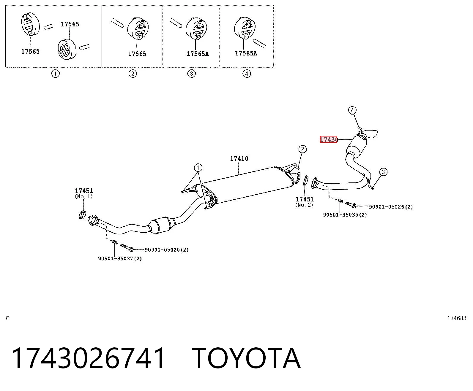 Silencioso trasero Toyota RAV4 III
