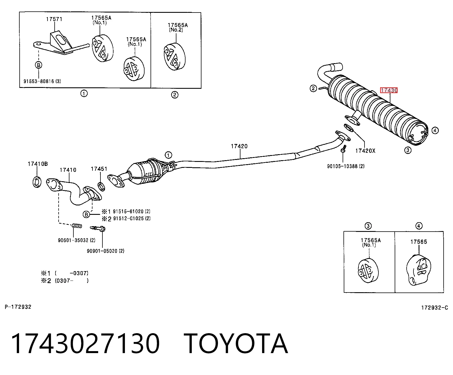 Silenciador trasero Toyota RAV4 II SUV (XA2) (2000 - 2005) precio, desde 121,59 EUR