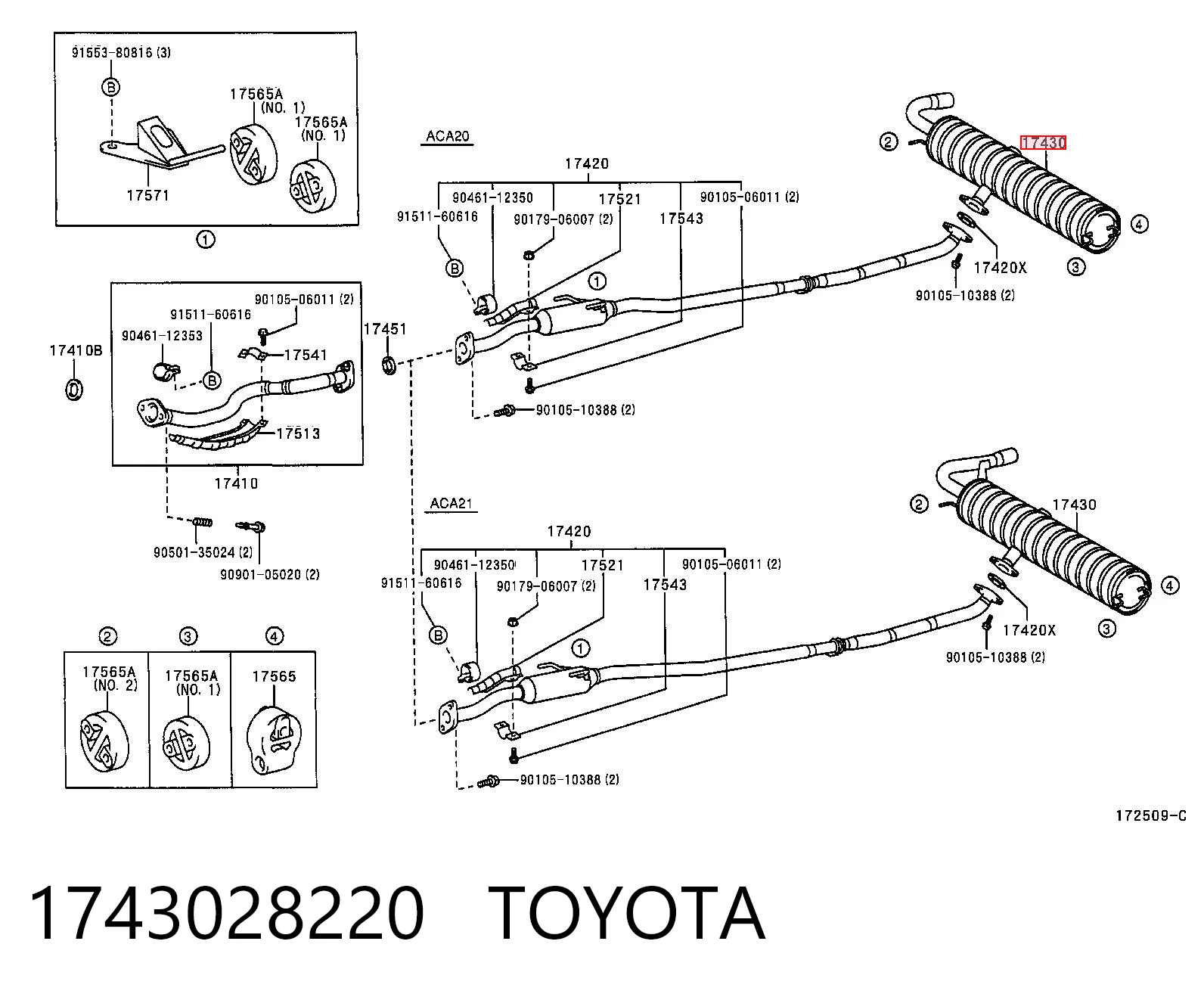 Silenciador trasero para Toyota RAV4 XA2