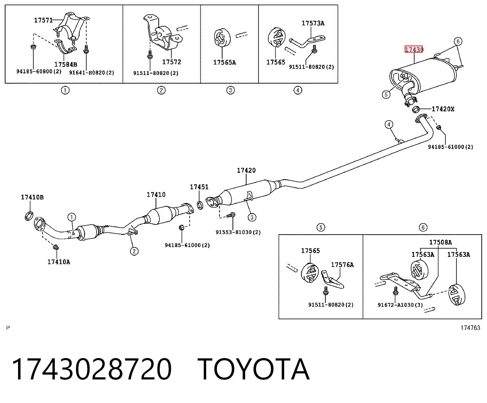 Silenciador trasero para Toyota Camry V40