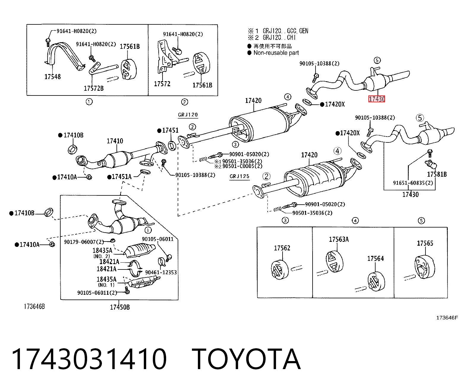 1743031410 Toyota Silenciador trasero