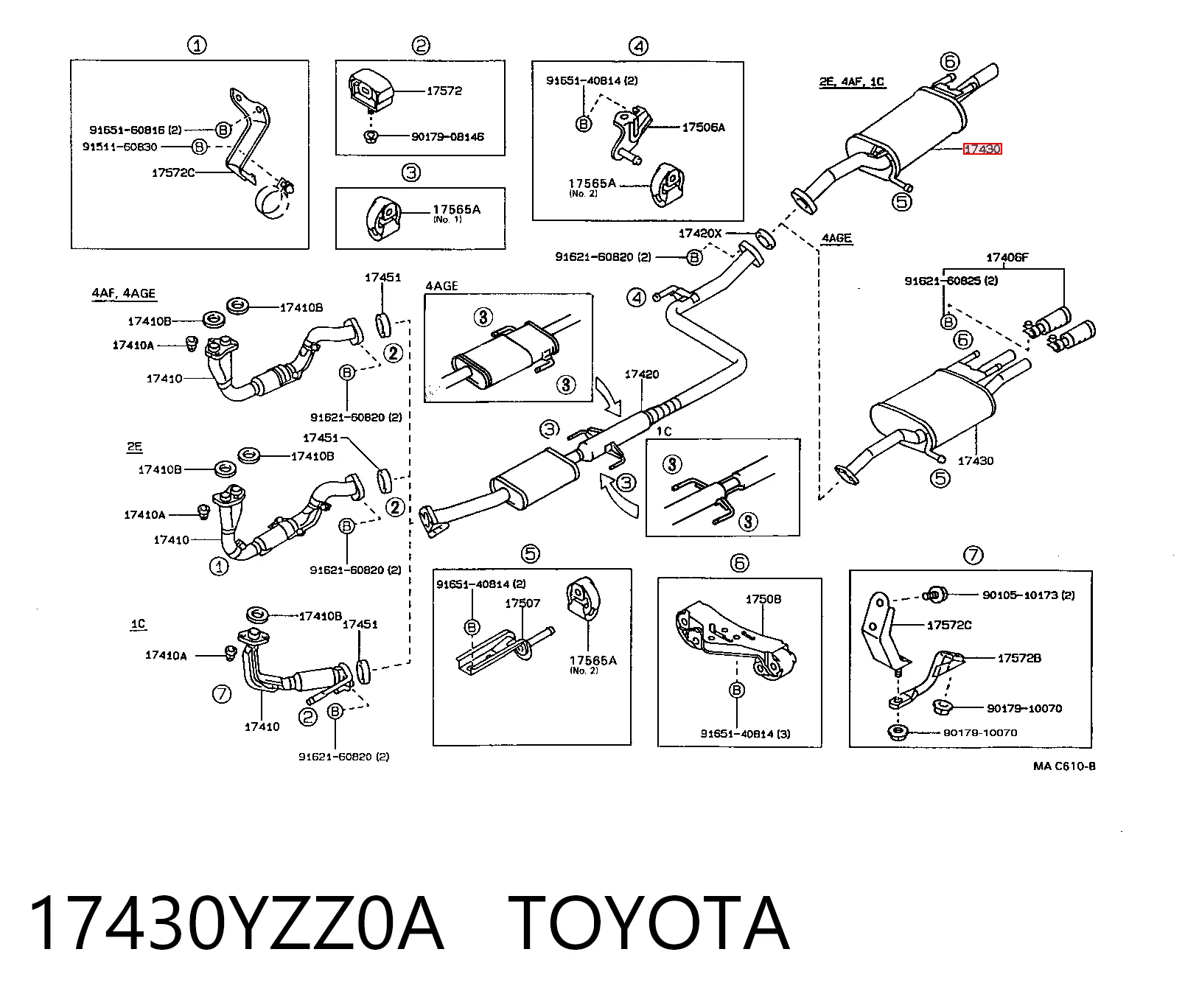  Silenciador trasero Toyota Corolla 