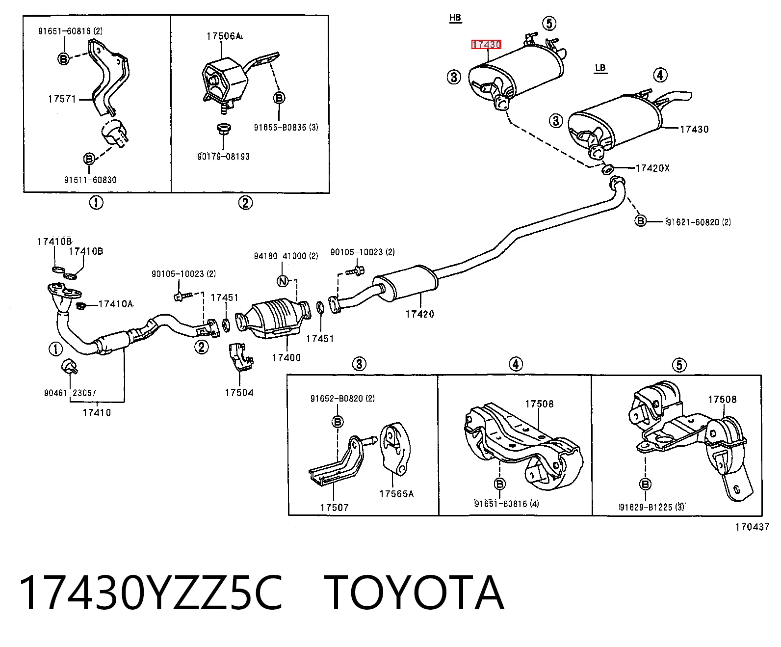 Silencioso trasero para Toyota Corolla (E10)