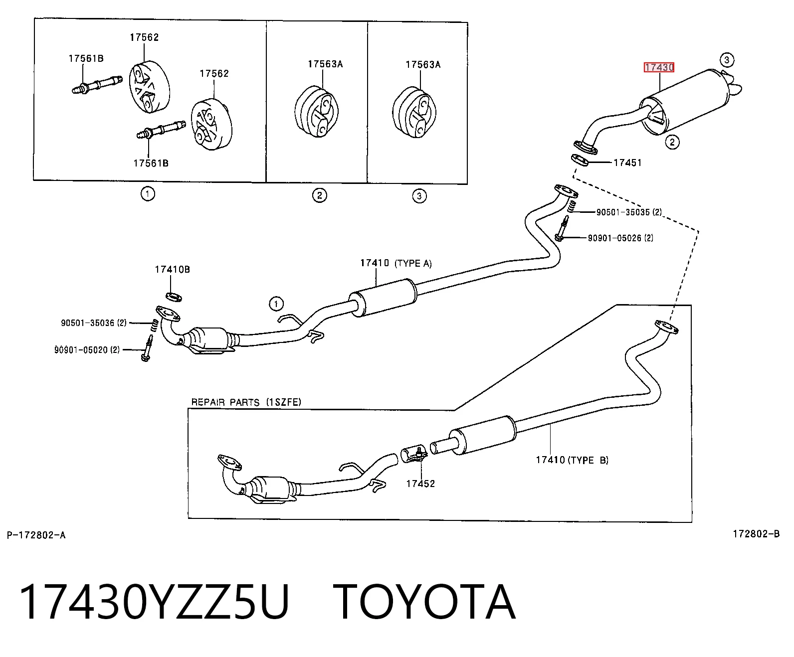 Silencioso trasero Yaris  hatchback (1999-2005) original desde 86,42 €