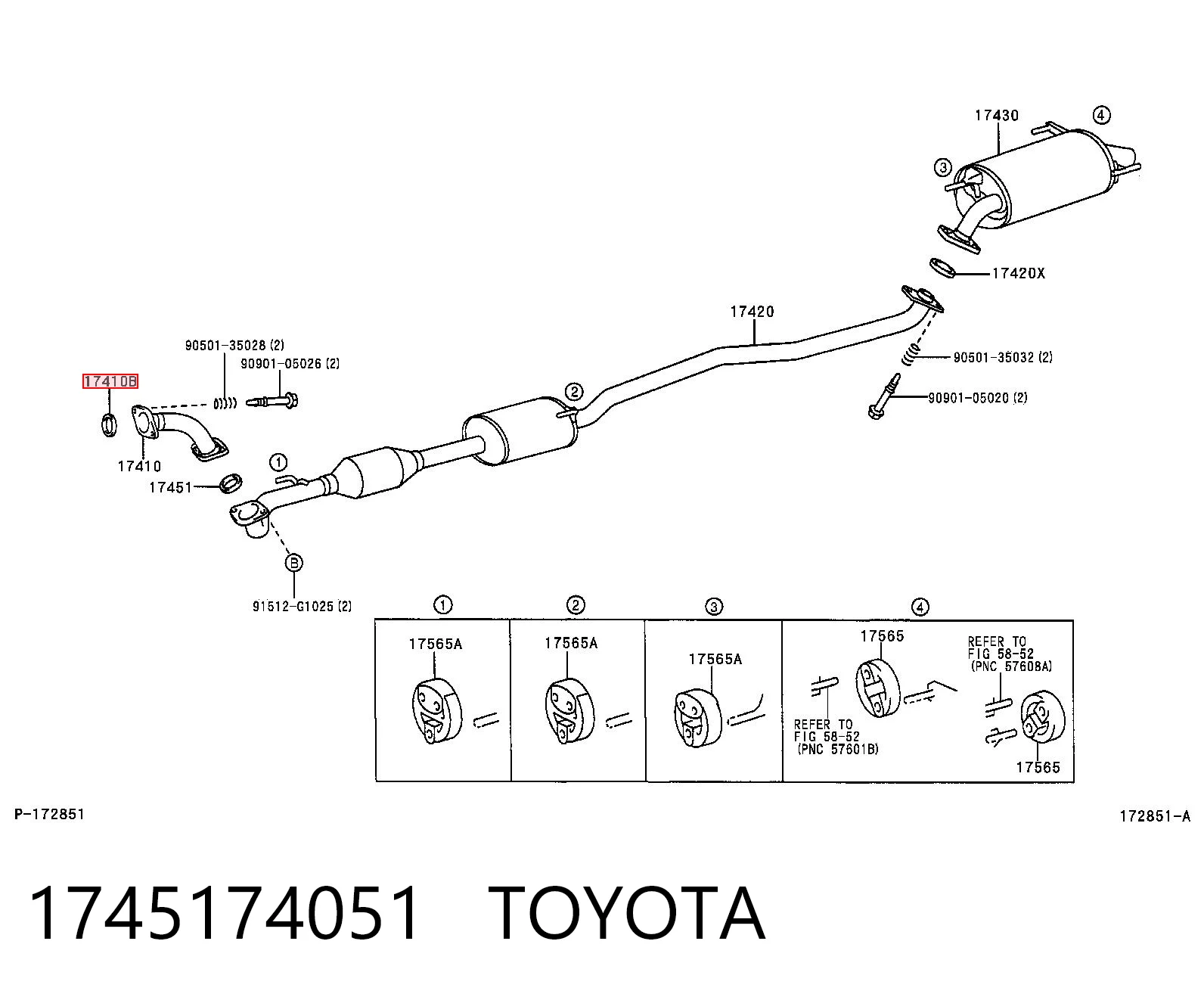 1745174051 Toyota Junta de sistema de escape