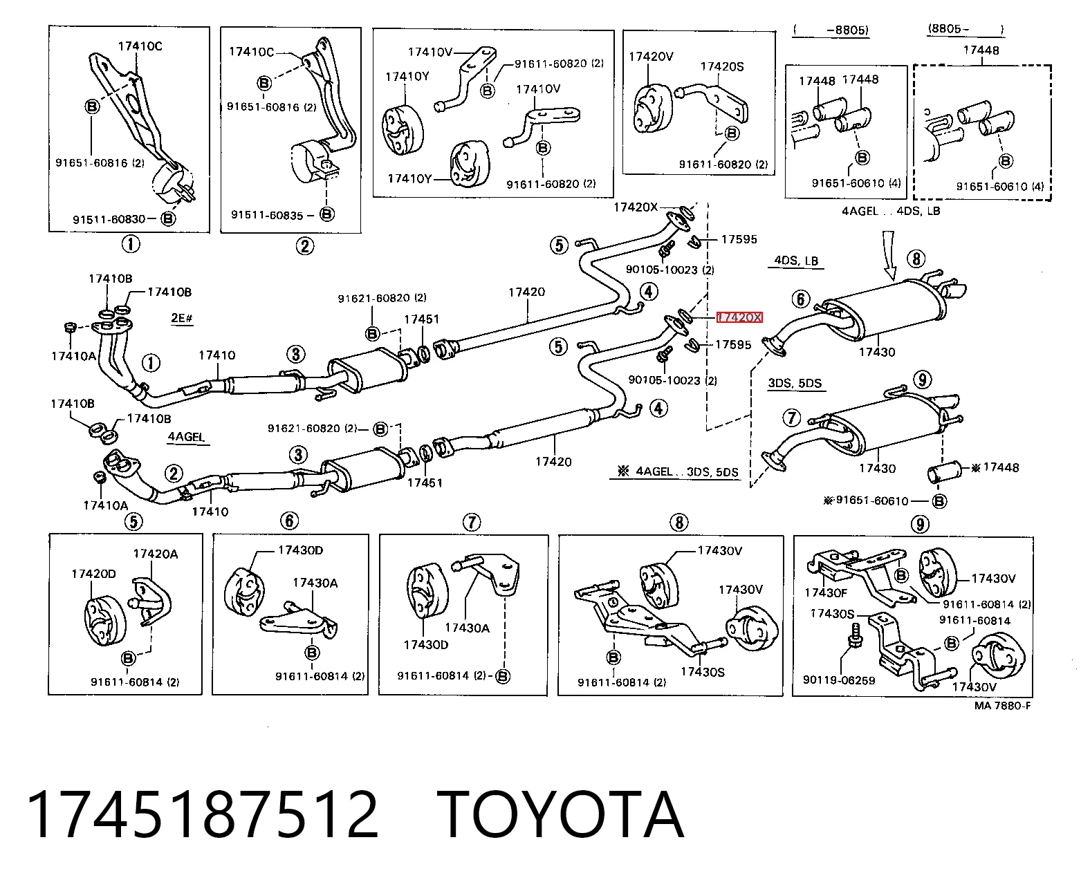 Junta de tubo de escape Toyota Camry II sedán (V2) (1986 - 1991) precio, desde 2,65 EUR