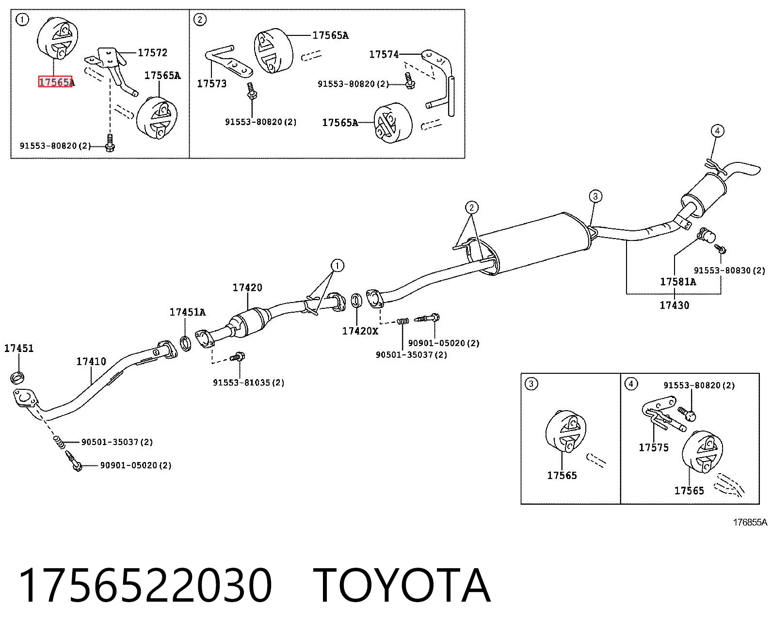 1756522030 Toyota Soporte de escape